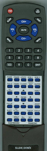 PANASONIC RTN2QAYB000550 Replacement Remote