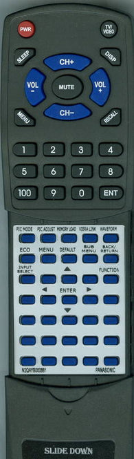 PANASONIC RTN2QAYB000681 Replacement Remote