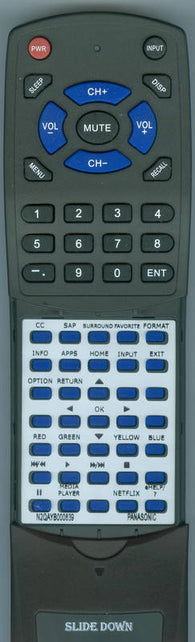 PANASONIC RTN2QAYB000839 Replacement Remote
