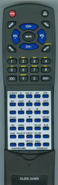 PANASONICINSER TCP65VT60 Replacement Remote