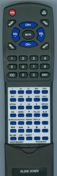 PANASONIC RTN2QAYB000927 Replacement Remote