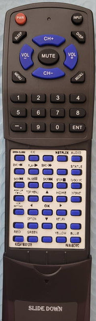 PANASONIC RTN2QAYB001206 Replacement Remote