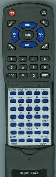 SYLVANIA RTNB052UD Replacement Remote