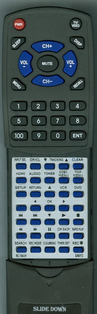 SANYO RTNC184UH Replacement Remote