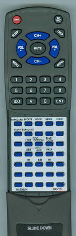 SANYO RTNC306UH Replacement Remote