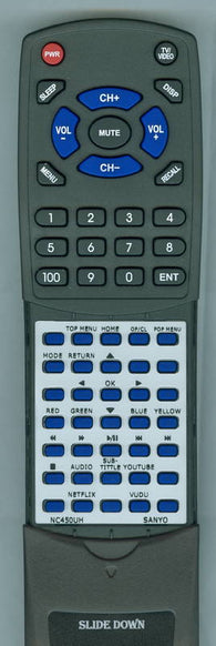 SANYO RTNC450UH Replacement Remote