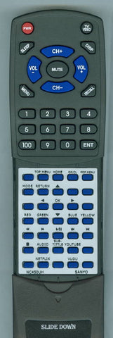 SANYO RTNC450UH Replacement Remote