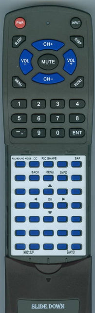 SANYO RTNH312UP Replacement Remote