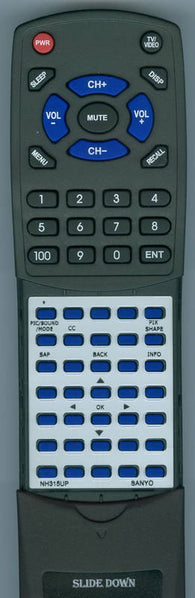 SANYO RTNH315UP Replacement Remote
