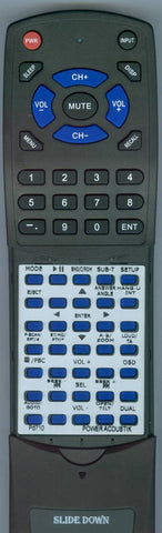 POWERACOUSTIK VIR7830BV2 Replacement Remote