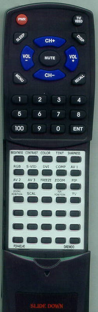 DAEWOO RTPDH42L40 Replacement Remote