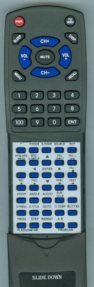 PROSCAN RTPLEDV2491AB Replacement Remote
