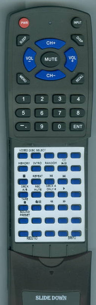 SANYO RTRBD27VD Replacement Remote