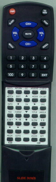COBY TFDVD1992 Replacement Remote