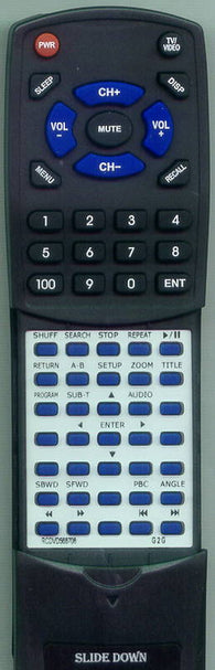 G2G GEAR RTRCDVD568708 Replacement Remote