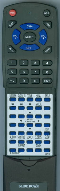 GPX REM-PD701 Replacement Remote
