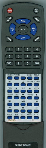 GPX REM-TD192-CB Replacement Remote