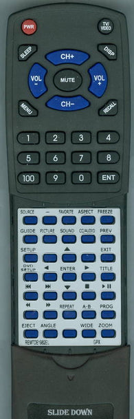 GPX REM-TDE1982-EL Replacement Remote
