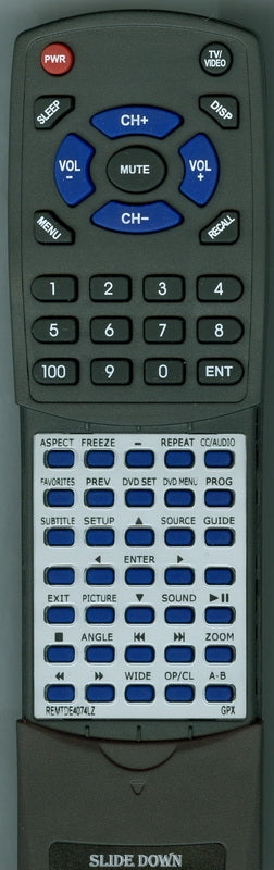 GPX TDE3274BP Replacement Remote Control