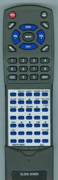 GPX REM-TE1982-EL Replacement Remote
