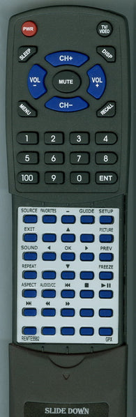 GPX REM-TE5582 Replacement Remote