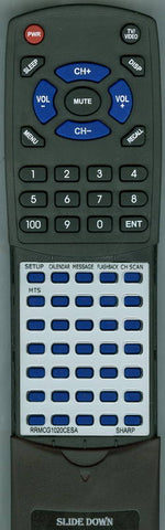SHARP RRMCG1020CESA Replacement Remote