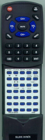 SHARP RRMCGA106AWSA Replacement Remote