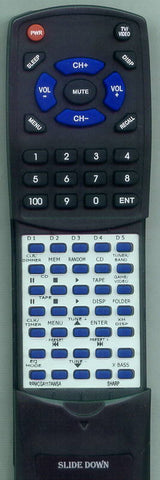 SHARP RRMCGA117AWSA Replacement Remote