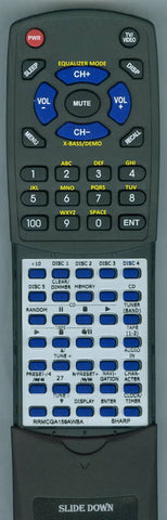 SHARPINSERT RTRRMCGA159AWSA Replacement Remote