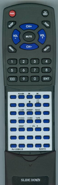 SANYO RV100BKUS Replacement Remote