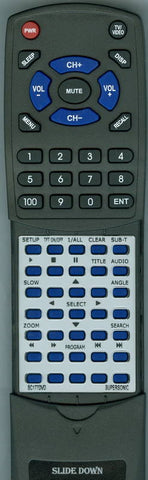 SUPERSONIC SC177DVD Replacement Remote