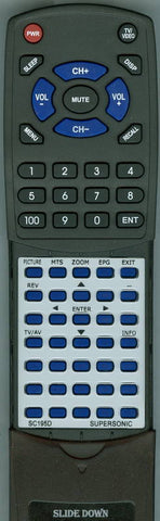 SUPERSONIC SC195D Replacement Remote
