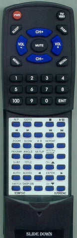 SUPERSONIC SC299TDVD Replacement Remote