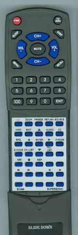 SUPERSONIC RTSC499 Replacement Remote
