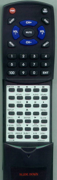 AUDIOVOX STS1199 Replacement Remote