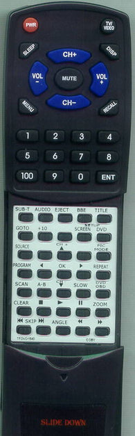 COBY TFDVD1540 Replacement Remote