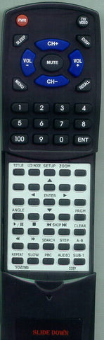 COBY TFDVD8500 Replacement Remote