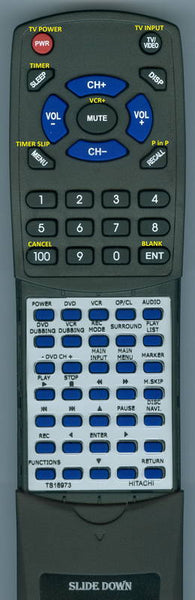 HITACHIINSERT TS18973 Replacement Remote