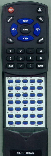 COBY TVDVD1050 Replacement Remote