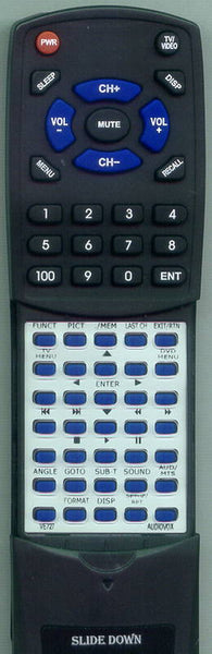 AUDIOVOX RTVE727 Replacement Remote