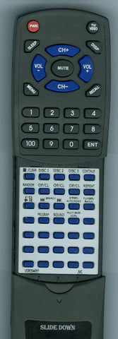 JVC RTVGR0044001 Replacement Remote