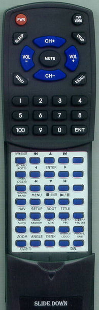 DUAL RTXDVD8170 Replacement Remote