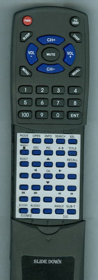 DUAL RTXDVDN8190 Replacement Remote