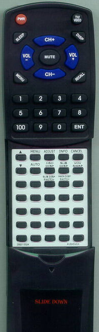 AUDIOVOX RTZB2010024 Replacement Remote