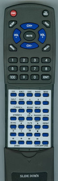CONCERTONE ZX300 Replacement Remote