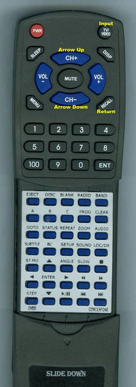 CONCERTONEINSERT ZX500 Replacement Remote