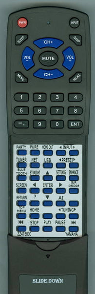 YAMAHA ZZ47580 Replacement Remote