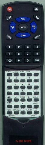 SHARP 9JD076B0MR010 Replacement Remote