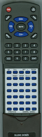 SANSUI RT076R074100 Replacement Remote