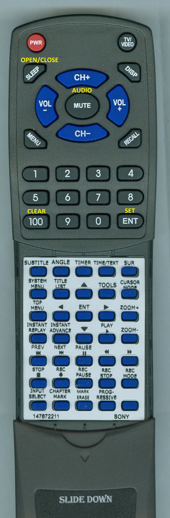 SONY 147872211 Replacement Remote